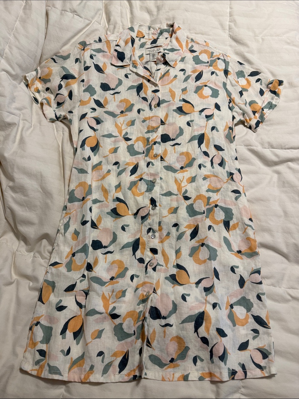 Rachel Zoe - White Short-Sleeve Shirt Dress - Small